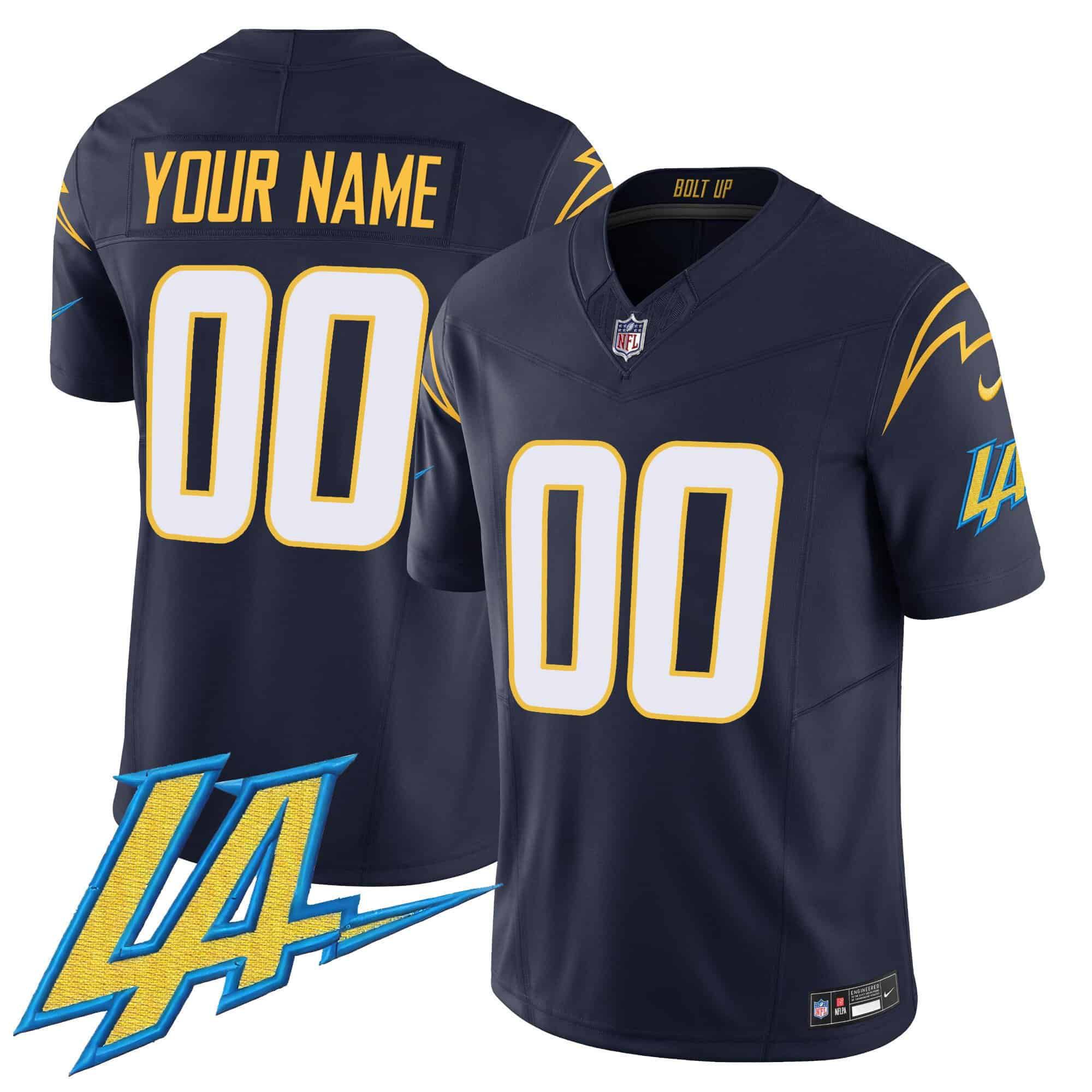 Men Los Angeles Chargers Drak Blue 2024 Nike Vapor Limited Custom NFL Jersey